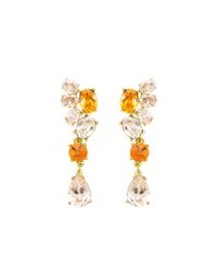 Oscar de la Renta | Multicolor Swarovski Crystal Asymmetrical Earrings | Lyst