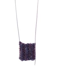 Arielle De Pinto - Purple Ribbed Drop Necklace - Lyst