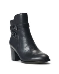 Ralph Lauren | Black Gail Leather Ankle Boot | Lyst