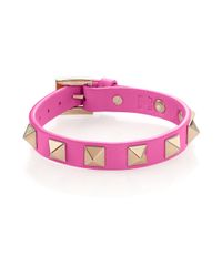 Valentino | Pink Rockstud Small Leather Bracelet | Lyst