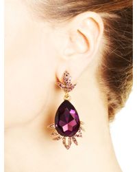Oscar de la Renta | Purple Ultraviolet Swarovski Crystal Teardrop Earrings | Lyst
