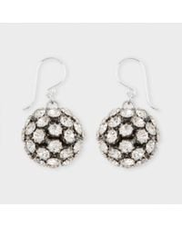 Paul Smith | Metallic Sterling Silver Diamante Ball Earrings | Lyst