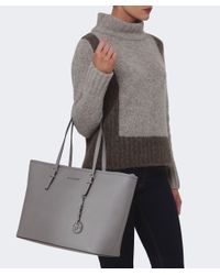 MICHAEL Michael Kors Gray Jet Set Top-zip Large Travel Tote Bag