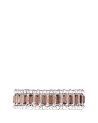 Philippe Audibert | Metallic Trenty Crystal Embellished Elasticated Bracelet | Lyst