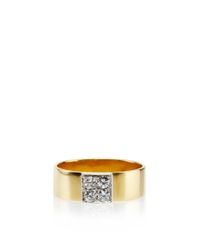 Janis Savitt | Metallic Gold with White Diamond Center Ring | Lyst