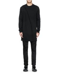 DRKSHDW by Rick Owens | Black Drape Long Sweatshirt for Men | Lyst