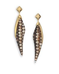 Alexis Bittar | Metallic Lakana Lucite Crocodile-textured Pyramid Drop Earrings | Lyst
