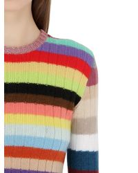 Gucci | Multicolor Rainbow-stripes Cashmere And Wool-blend Cardigan | Lyst