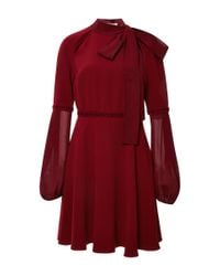 Giamba | Red Stretch Cady Bow Neck Dress | Lyst