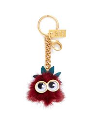 Sophie Hulme Red 'barry Strawberry' Pompom Monster Keyring
