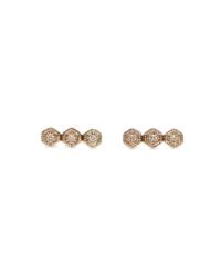 Dana Rebecca | Pink White Diamond Hexagon Bar Stud | Lyst