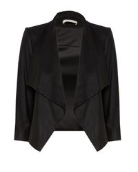 Alice + Olivia - Black Colton Drape Leather Jacket - Lyst