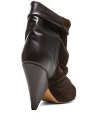 Isabel Marant | Brown Andrew Calfskin Velvet Leather Boots | Lyst