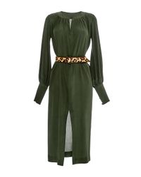 Martin Grant | Green Silk Long Sleeve Dress | Lyst