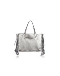 Sam Edelman | Silver Payton Metallic Fringe Tote | Lyst