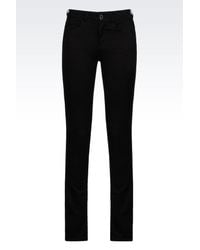 Armani Jeans | Black Slim Fit 5-pocket Trousers In Stretch Gabardine | Lyst