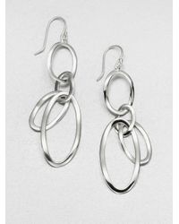 Ippolita | Metallic Glamazon Scultura Sterling Silver Open Oval Link Drop Earrings | Lyst