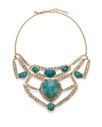 Alexis Bittar | Blue Miss Havisham Mosaic Chrysocolla & Crystal Articulated Geometric Bib Necklace | Lyst