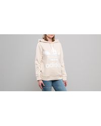 Adidas Originals Natural Adidas Trefoil Hoodie Linen