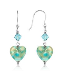 House of Murano - Blue Vortice - Turquoise Swirling Murano Glass Heart Earrings - Lyst