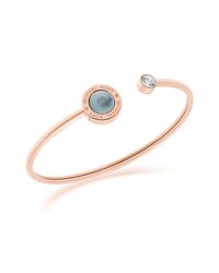 Michael Kors - Pink Logo Pvd Rose Glodtone Stainless Steel Bracelet - Lyst