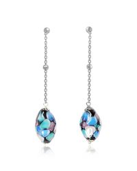 Antica Murrina - Blue Smeralda Glass Beads Sterling Silver Earrings - Lyst