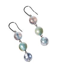 Antica Murrina - Redentore 1 - Pastel Pink And Green Murano Glass & Silver Leaf Dangling Earrings - Lyst