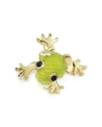 AZ Collection - Metallic Light Green Frog Brooch - Lyst