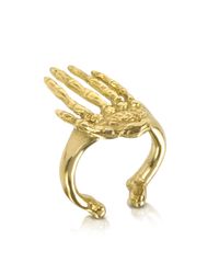 Bernard Delettrez - Metallic Bronze Ring W/skeleton Flat Hand - Lyst