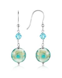 House of Murano - Multicolor Vortice - Turquoise Swirling Murano Glass Bead Earrings - Lyst