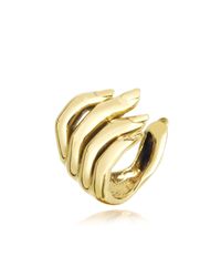 Bernard Delettrez - Metallic Goldtone Open Hand Women's Bronze Ring - Lyst