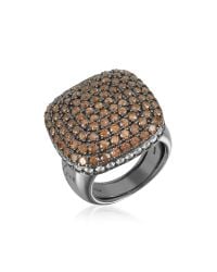 Azhar - Pink Cubic Zirconia Sterling Silver Square Cocktail Ring - Lyst