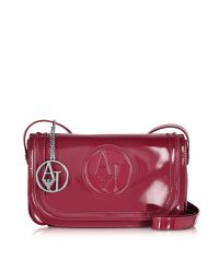 Armani Jeans - Multicolor Signature Faux Patent Leather Crossbody - Lyst