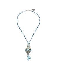 Antica Murrina - Papaya 3 Light Blue Pendant Necklace W/pastel Murano Glass Beads - Lyst