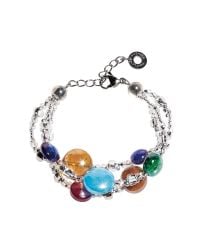 Antica Murrina - Redentore 1 - Multicolor Murano Glass Drops & Silver Leaf Bracelet - Lyst