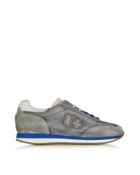 D’Acquasparta - Leonardo Gray Fabric And Suede Sneaker for Men - Lyst
