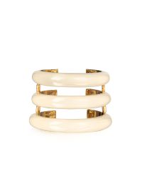 Aurelie Bidermann - White Studded Caftan Gold Plated And Resin Horn Moon Cuff - Lyst