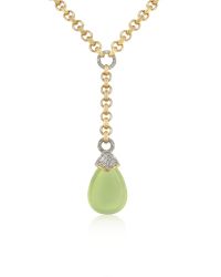 AZ Collection | Green Teardrop Gold-plated Necklace | Lyst