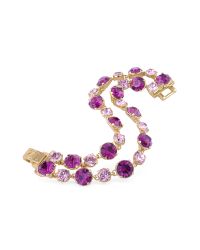 AZ Collection | Pink And Amethyst Gold Plated Bracelet | Lyst