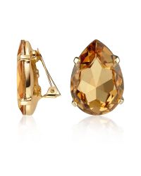 AZ Collection - Metallic Amber Tear-drop Clip-on Earrings - Lyst