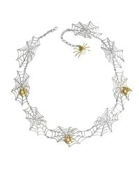 Bernard Delettrez - Metallic Bronze Spiders On Silver Web Necklace - Lyst