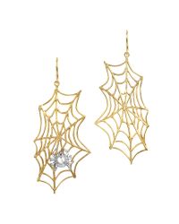 Bernard Delettrez - Metallic Spiderweb Bronze And Silver Earrings - Lyst