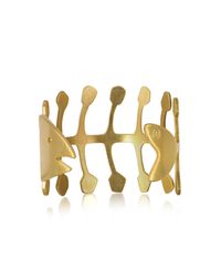 Tory Burch - Metallic Fish Bone Vintage Goldtone Brass Cuff Bracelet - Lyst