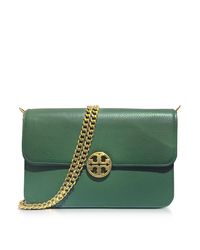 Tory Burch - Green Chelsea Leather Shoulder Bag - Lyst