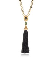 Oscar de la Renta - Metallic Crystal And Resin Tassel Pendant Necklace - Lyst