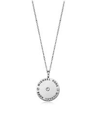Michael Kors - Metallic Heritage Signature Charm W/crystal Necklace - Lyst