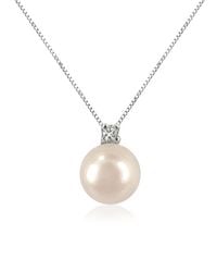 FORZIERI - Metallic 0.035 Ct Diamond And Pearl 18k Gold Necklace - Lyst
