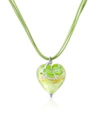 House of Murano | Blue Mare - Lime Murano Glass Heart Pendant Necklace | Lyst