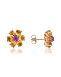 FORZIERI - Metallic Amethyst And Citrine Flower 18k Gold Earrings - Lyst