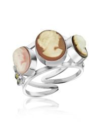 Mia & Beverly | Metallic Cameo Trio Ring | Lyst